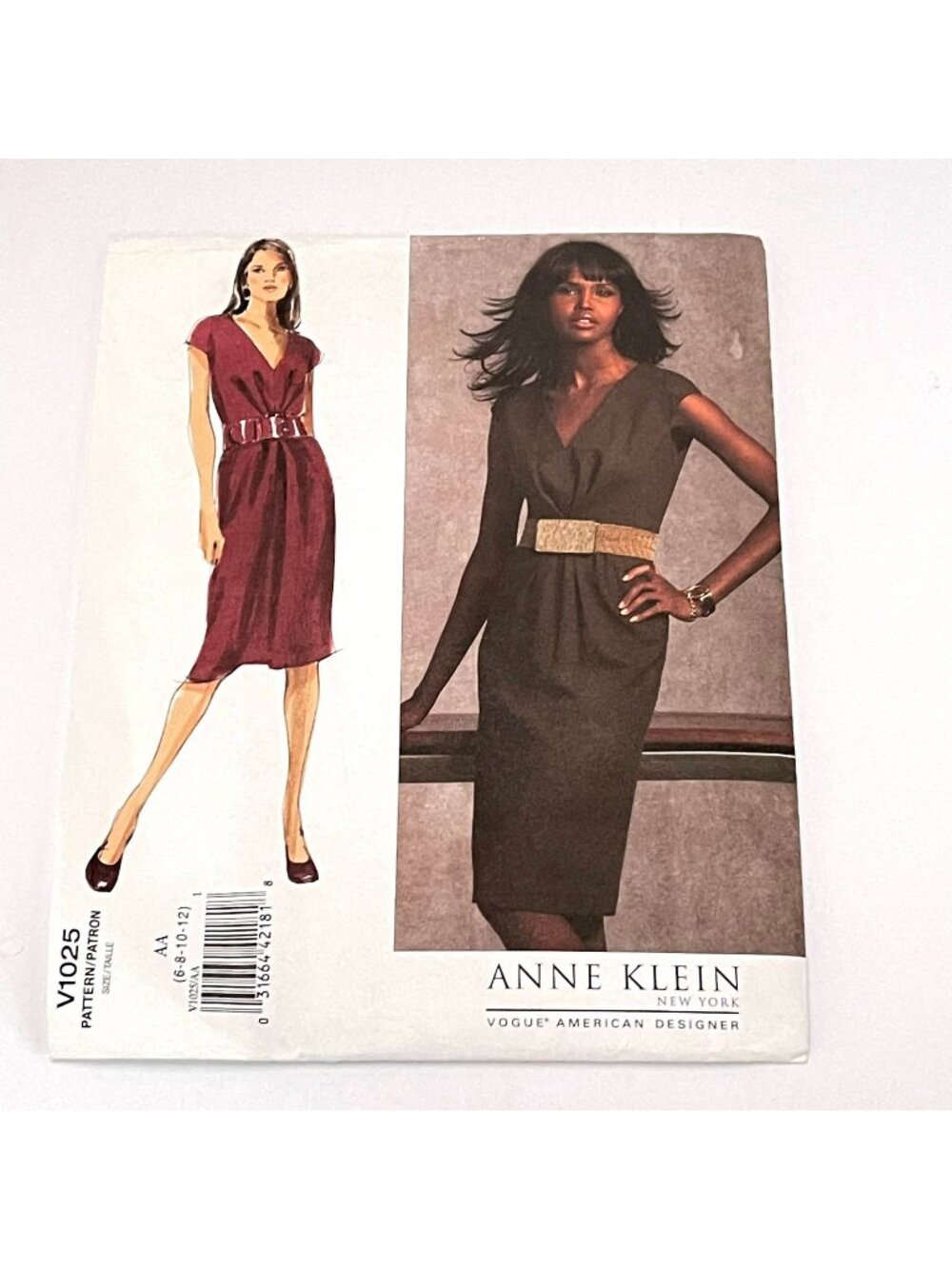 Vogue V1025 Anne Klein Sleeveless Dress Size 6 8 10 12 Pattern Sewing Uncut